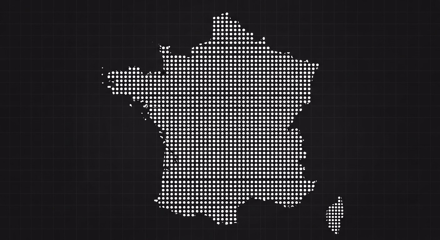 Carte de France en pointillés